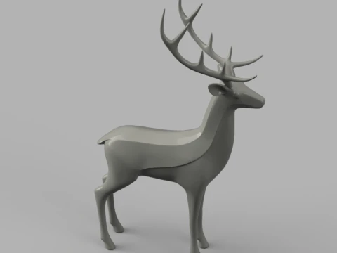 Minimalist Reindeer 3D Model