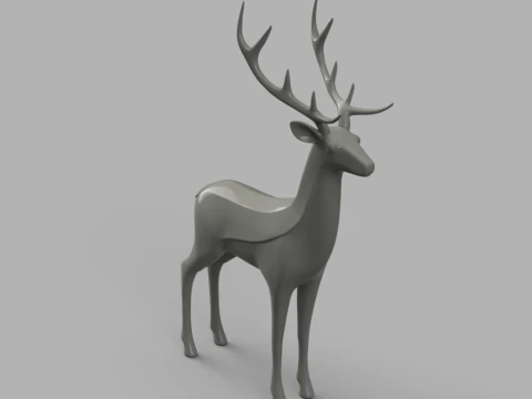Minimalist Reindeer 3D Model