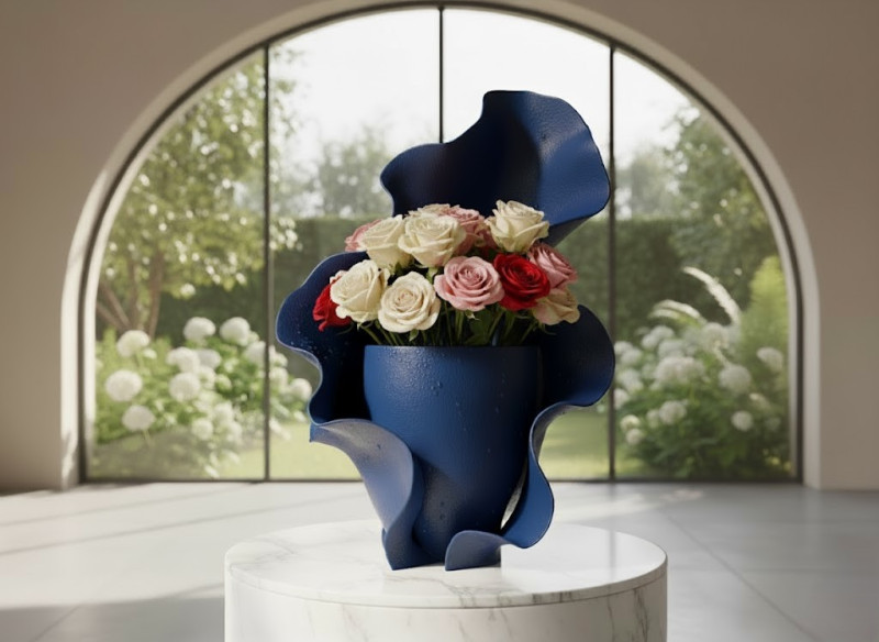 Vas Gelombang Abstrak Model 3D .c4d .max .obj .3ds .fbx .stl .blend