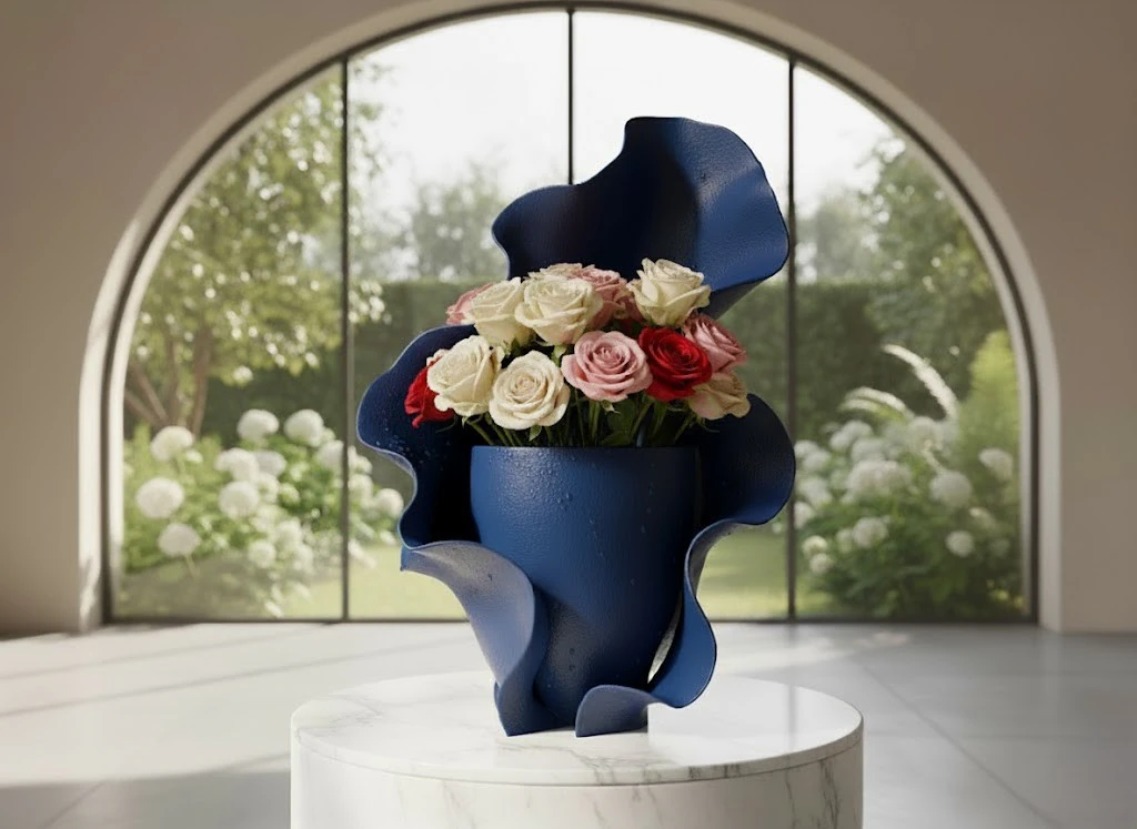 Abstract Wave Vase 3D Model .c4d .max .obj .3ds .fbx .stl .blend