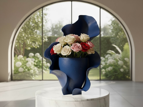 Abstrakcyjny wazon falowy Model 3D