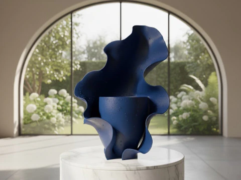 Abstract Wave Vase 3D Model