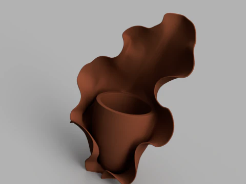 Abstract Wave Vase 3D Model