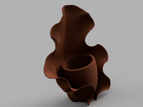 Abstract Wave Vase 3D Model