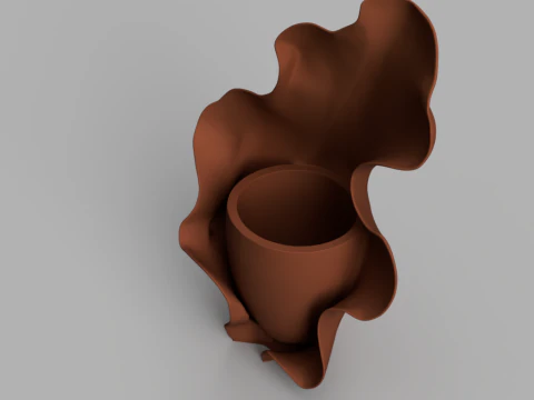 Abstract Wave Vase 3D Model