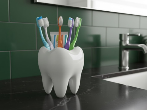 牙容器模型 3D 模型