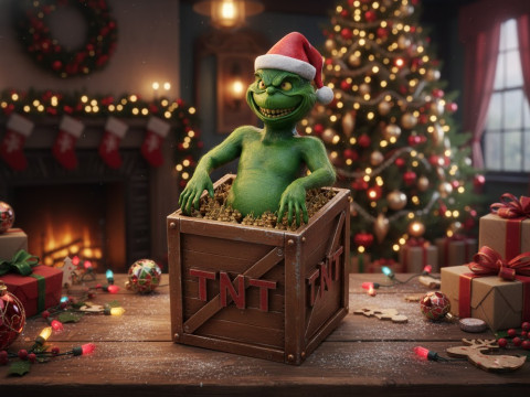 Grinch in der TNT-Box 3D Modell