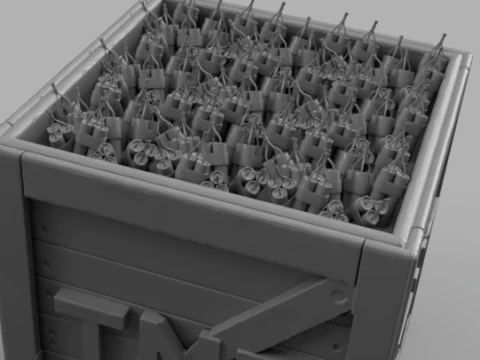 Grinch in TNT Box 3D Model