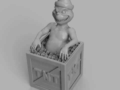 Grinch in TNT Box 3D Model