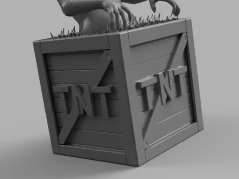 Grinch in TNT Box 3D Model
