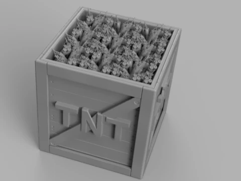 Grinch in TNT Box 3D Model