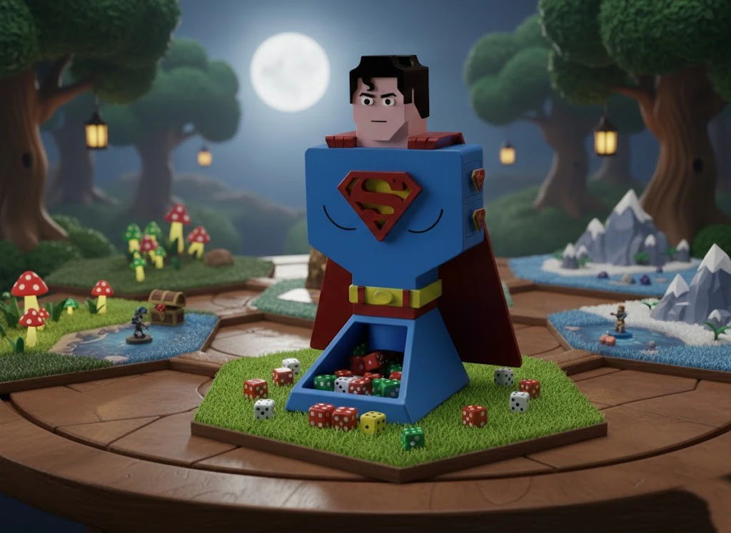 Organizzatore di accessori per la torre dei dadi di Superman Modello 3D .c4d .max .obj .3ds .fbx .stl .blend