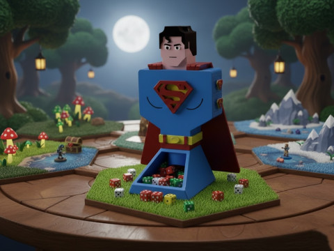 Organizzatore di accessori per la torre dei dadi di Superman Modello 3D