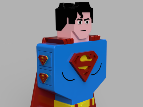 Superman Dice Tower Accessory Organizer 3D Model