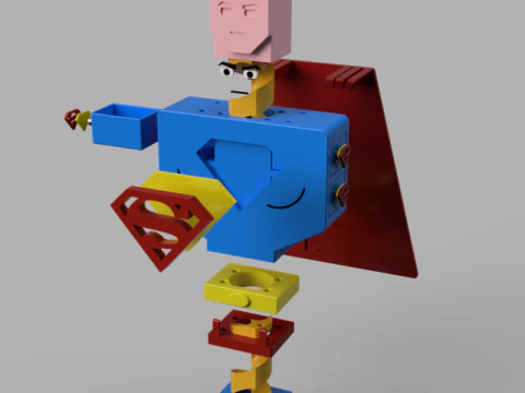 Organizzatore di accessori per la torre dei dadi di Superman Modello 3D