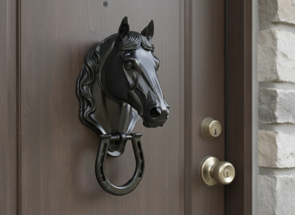 Horse Door Knocker 3D Model .c4d .max .obj .3ds .fbx .stl .blend