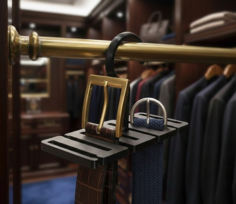 Compact Multi-Belt Closet Hanger 3D Model .c4d .max .obj .3ds .fbx .stl .blend 