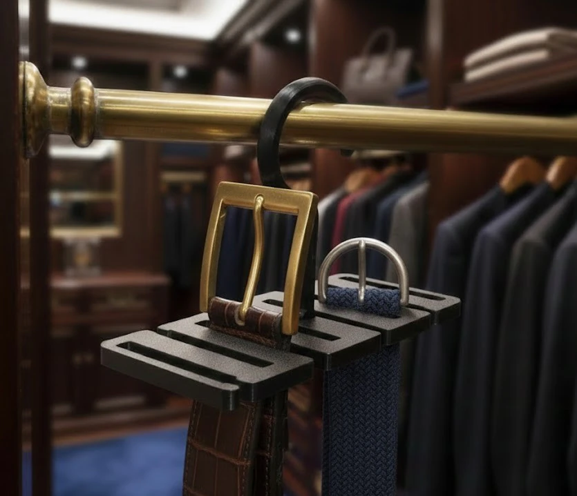 Compact Multi-Belt Closet Hanger 3D Model .c4d .max .obj .3ds .fbx .stl .blend 