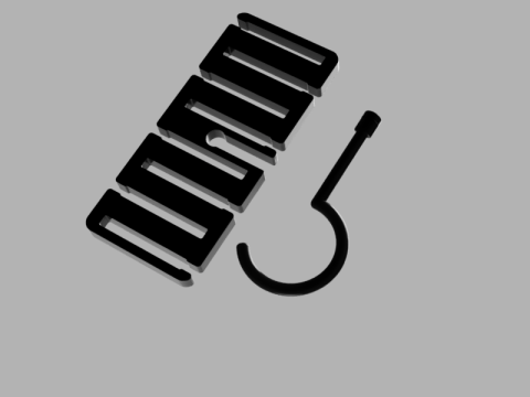 Compact Multi-Belt Closet Hanger 3D Model