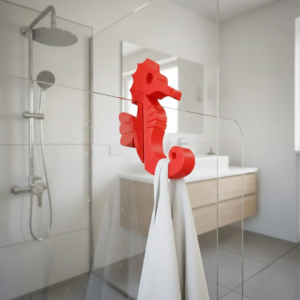Seahorse Shower Hook 3D Model .c4d .max .obj .3ds .fbx .stl .blend 