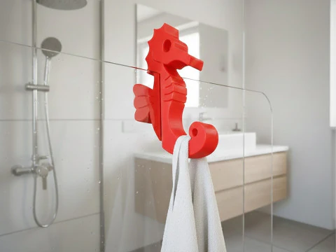 タツノオトシゴ シャワーフック 3Dモデル