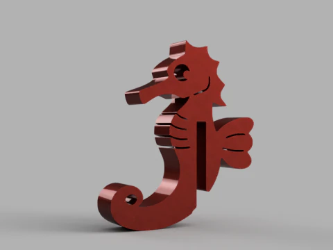 Seahorse Shower Hook 3D Model
