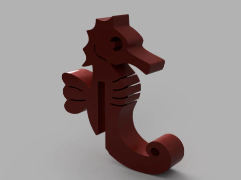 Seahorse Shower Hook 3D Model