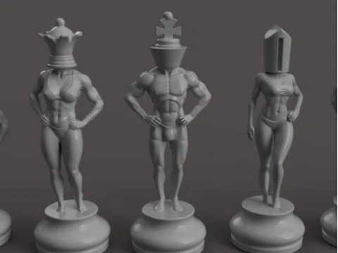 Grandmaster Elite Chess Set 3D Model