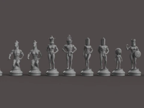 Grandmaster Elite Chess Set 3D Model