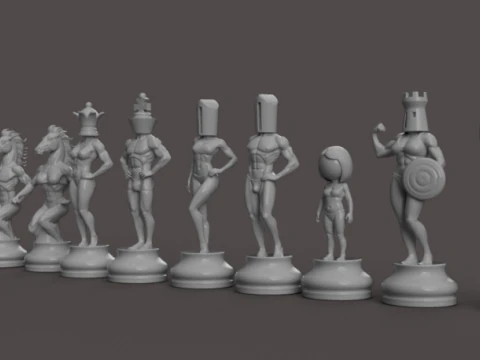 Grandmaster Elite Chess Set 3D Model
