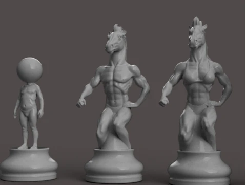 Grandmaster Elite Chess Set 3D Model