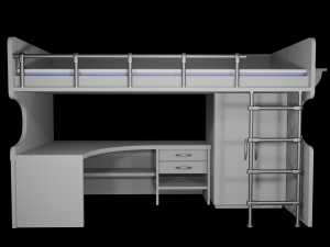 A desk with a bed Modelo 3D