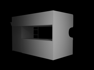 A desk with a bed Modelo 3D