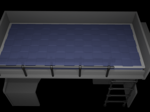 A desk with a bed Modelo 3D