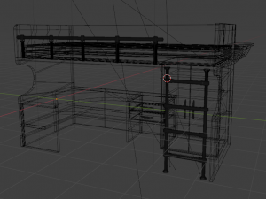 A desk with a bed Modelo 3D