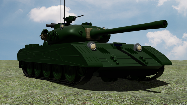 A fictional tank based on the Soviet ones 3D Model .c4d .max .obj .3ds .fbx .stl .blend