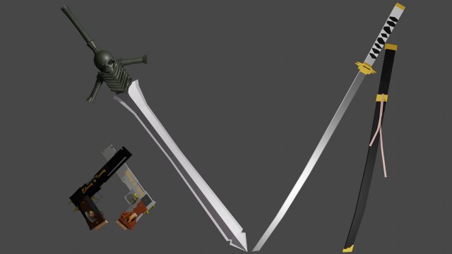 Weapons of dante and vergil dmc3 3D प्रिंट मॉडल .c4d .max .obj .3ds .fbx .stl .blend