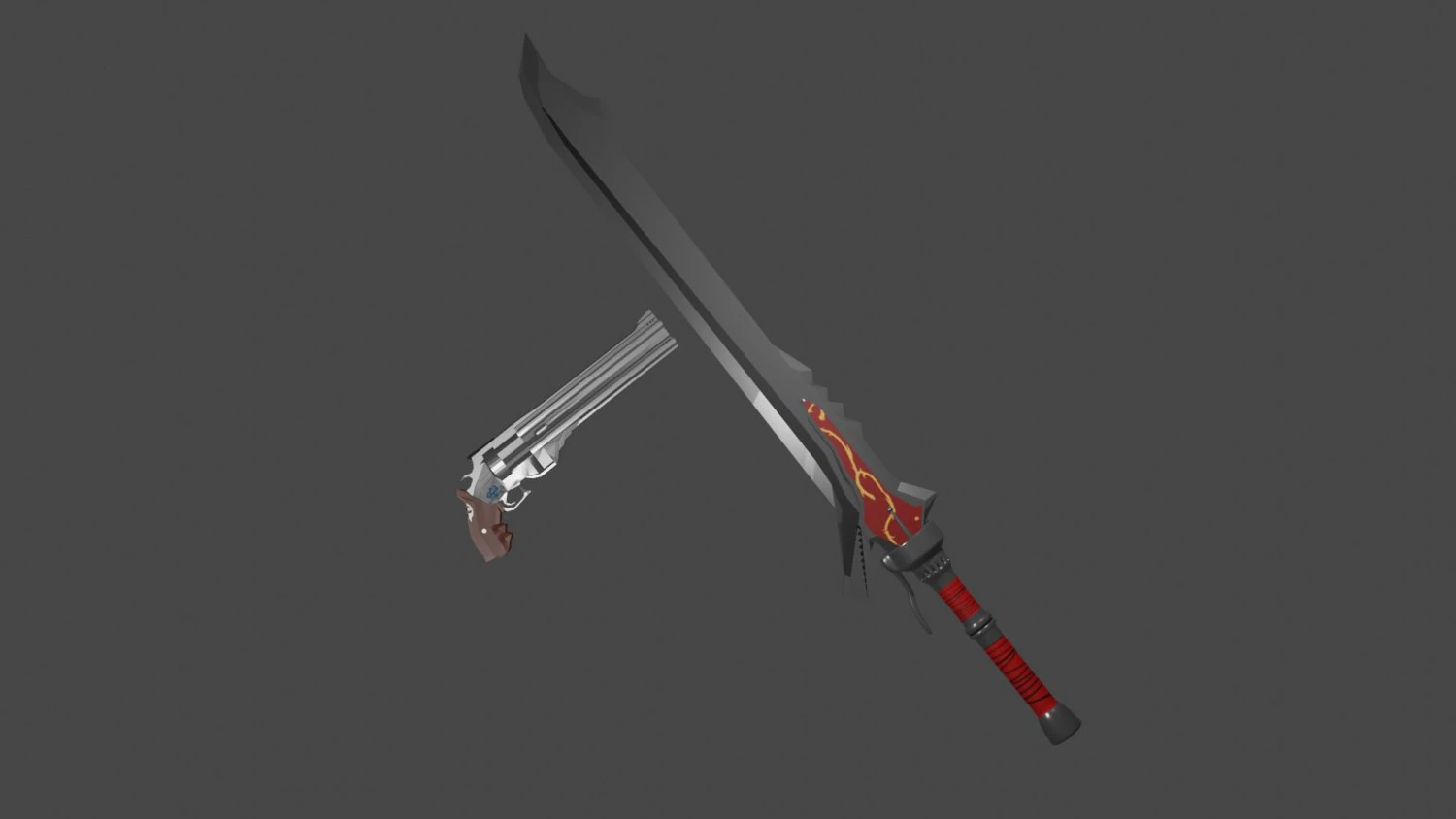 Neros weapons DMC4 3D Print Model .c4d .max .obj .3ds .fbx .stl .blend 