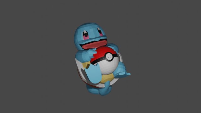 Squirtle statue 3D Baskı Modeli .c4d .max .obj .3ds .fbx .stl .blend