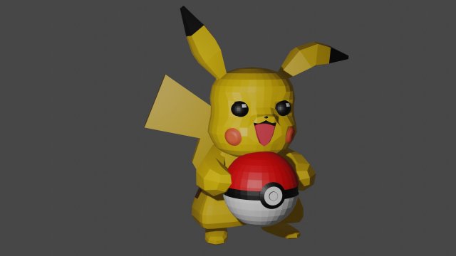 Pikachu statue 3D 프린트 모델 .c4d .max .obj .3ds .fbx .stl .blend 
