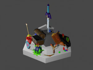 The legend of Zelda Ocarina Of Time item bundle 3D Print Model