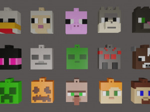 Minecraft keychains 3D Baskı Modeli