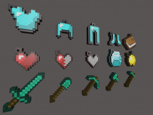 Minecraft keychains 3D Baskı Modeli