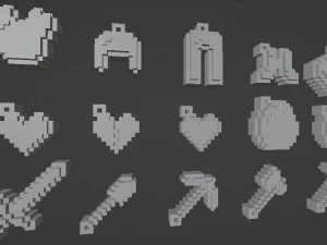 Minecraft keychains 3D Print Model