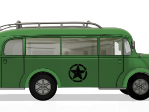 Bianchi Italian army bus from the 50s 3D Модель