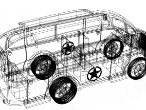 Bianchi Italian army bus from the 50s 3D Модель