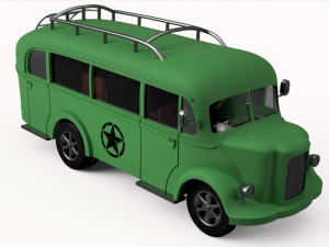 Bianchi Italian army bus from the 50s 3D Модель