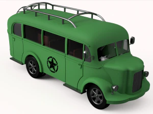 Bus tentara Italia Bianchi dari tahun 50an Model 3D