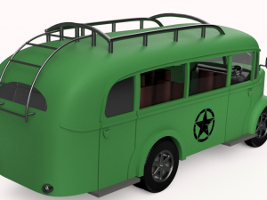 Bianchi Italian army bus from the 50s 3D Модель
