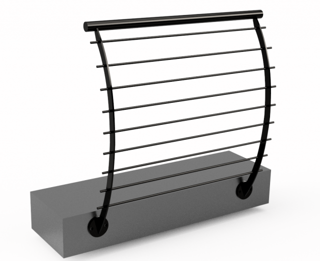 Iron railing 3D Model .c4d .max .obj .3ds .fbx .stl .blend 